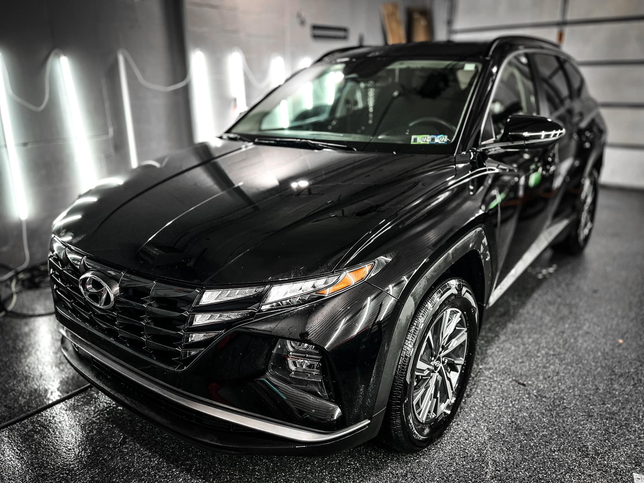 Second-to-none Black Hyundai EV SUV detailing by Fleet Details - Rockford, IL