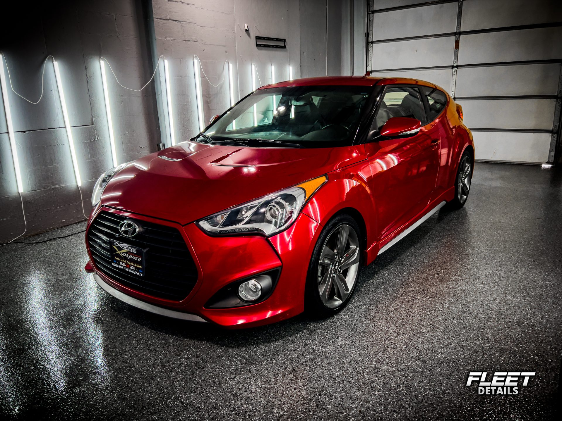 Red Hyundai Veloster restoration - completed project by Fleet Details in Rockford